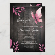 Rustige waterverf roze vlinder babydouche