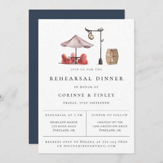 Rustige Waterverf Scene Rehearsal Aankondiging (Voorkant / Achterkant)