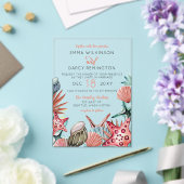 Rustige Waterverf Seashells Starfish Beach Wedding Acryl Uitnodigingen (Insitu (Huwelijk))