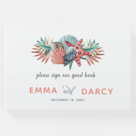 Rustige Waterverf Seashells Starfish Beach Wedding Gastenboek