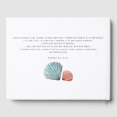 Rustige Waterverf Seashells Starfish Beach Wedding Gastenboek (Achterkant)