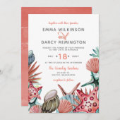 Rustige Waterverf Seashells Starfish Beach Wedding Kaart (Voorkant / Achterkant)