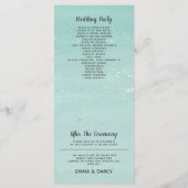 Rustige Waterverf Seashells Starfish Beach Wedding Programmakaart (Achterkant)