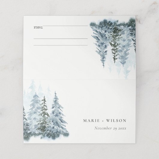 Rustige Waterverf sneeuwwinterdenweddenschap Plaatskaartje (Buitenkant ongevouwen)