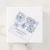 Rustige Waterverf Snowflakes Blue Winter Wedding Bedankjes Labels (In situ)