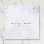 Rustige Waterverf Snowflakes Blue Winter Wedding Bedankjes Labels (Achterkant)
