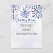 Rustige Waterverf Snowflakes Blue Winter Wedding Informatiekaartje (Voorkant)