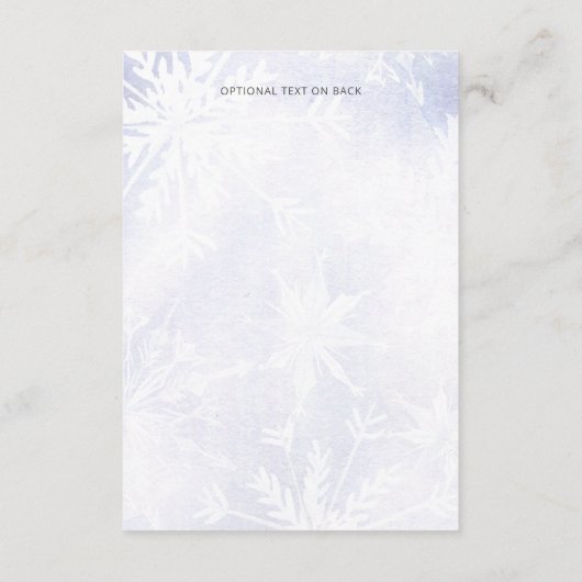 Rustige Waterverf Snowflakes Blue Winter Wedding Informatiekaartje (Achterkant)