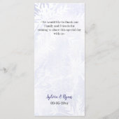 Rustige Waterverf Snowflakes Blue Winter Wedding Menu (Achterkant)