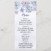 Rustige Waterverf Snowflakes Blue Winter Wedding Menu (Voorkant)