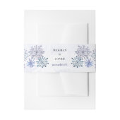 Rustige Waterverf Snowflakes Blue Winter Wedding Uitnodigingen Wikkel (Voorkant Voorbeeld)