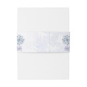 Rustige Waterverf Snowflakes Blue Winter Wedding Uitnodigingen Wikkel (Achterkant Voorbeeld)