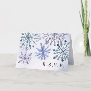 Rustige Waterverf Snowflakes Winter Wedding RSVP