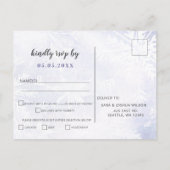 Rustige Waterverf Snowflakes Winter Wedding RSVP Uitnodiging Briefkaart (Achterkant)