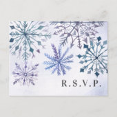 Rustige Waterverf Snowflakes Winter Wedding RSVP Uitnodiging Briefkaart (Voorkant)