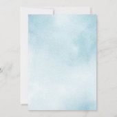 Rustige waterverf streept nautische strandbruiloft kaart (Achterkant)