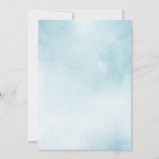 Rustige waterverf streept nautische strandbruiloft kaart (Achterkant)