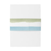 Rustige waterverf streept nautische strandbruiloft uitnodigingen wikkel (Achterkant Voorbeeld)