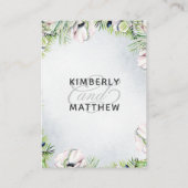 Rustige Waterverf Stusty Blue Natuur Floral Weddin Informatiekaartje (Achterkant)