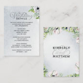 Rustige Waterverf Stusty Blue Natuur Floral Weddin Informatiekaartje (Voorkant / Achterkant)