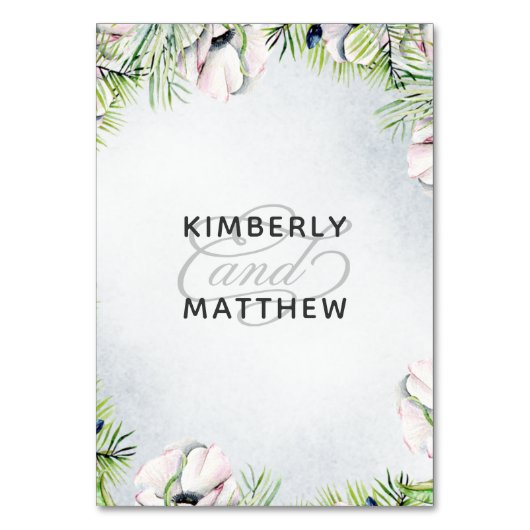 Rustige Waterverf Stusty Blue Natuur Floral Weddin Kaart (Achterkant)