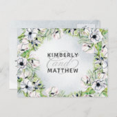 Rustige Waterverf Stusty Blue Natuur Floral Weddin Uitnodiging Briefkaart (Voorkant / Achterkant)