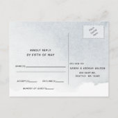 Rustige Waterverf Stusty Blue Natuur Floral Weddin Uitnodiging Briefkaart (Achterkant)