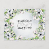 Rustige Waterverf Stusty Blue Natuur Floral Weddin Uitnodiging Briefkaart (Voorkant)