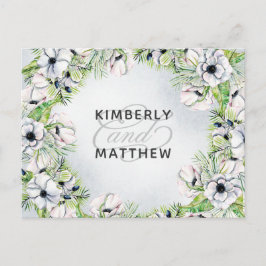 Rustige Waterverf Stusty Blue Natuur Floral Weddin Uitnodiging Briefkaart