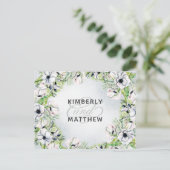 Rustige Waterverf Stusty Blue Natuur Floral Weddin Uitnodiging Briefkaart (Staand voorkant)
