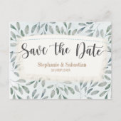 Rustige Waterverf Stusty Blue Save the Date Aankondigingskaart (Voorkant)