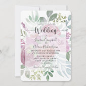 Rustige Waterverf Stusty Roos Floral Wedding Kaart (Voorkant)