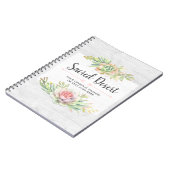 Rustige Waterverf Succulent Desert Cactus Boho Notitieboek (Linkerzijde)