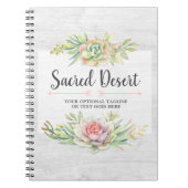 Rustige Waterverf Succulent Desert Cactus Boho Notitieboek (Voorkant)
