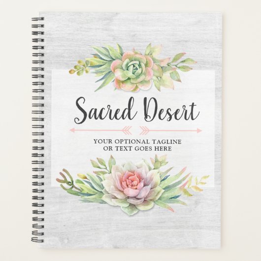 Rustige Waterverf Succulent Desert Cactus Boho Planner (Voorkant)