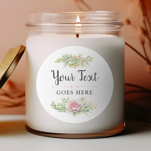 Rustige Waterverf Succulent Desert Cactus Boho Ronde Sticker