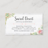 Rustige Waterverf Succulent Desert Cactus Boho Visitekaartje (Achterkant)