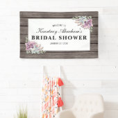 Rustige Waterverf Succulent Floral Vrijgezellenfee Spandoek (Insitu)