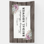 Rustige Waterverf Succulent Floral Vrijgezellenfee Spandoek (Verticaal)