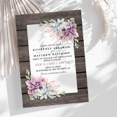 Rustige Waterverf Succulent Floral Wedding Kaart