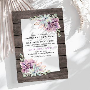 Rustige Waterverf Succulent Floral Wedding Kaart