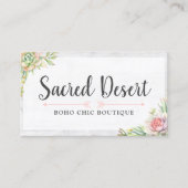 Rustige Waterverf Succulente Cactus Social Media Visitekaartje (Voorkant)