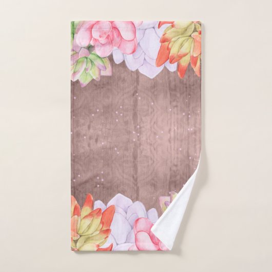 Rustige Waterverf Succulenten Bad Handdoek (Handdoek)