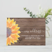 Rustige Waterverf Sunflower Barn Wood Nieuw adres Aankondiging (Staand voorkant)