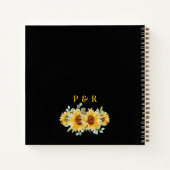 Rustige Waterverf Sunflower Wedding Guestbook Notitieboek (Achterkant)