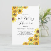 Rustige Waterverf Sunflower Wedding Shower Kaart (Staand voorkant)