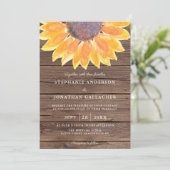Rustige Waterverf Sunflower Wood QR Code Weddensch Kaart (Staand voorkant)