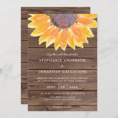 Rustige Waterverf Sunflower Wood Weddenschap Kaart (Voorkant / Achterkant)