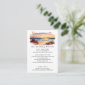 Rustige Waterverf Sunset Beach Seascape Wedding Informatiekaartje (Staand voorkant)
