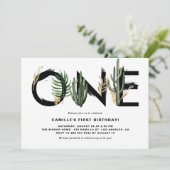 Rustige Waterverf Tropische bladeren eerste verjaa Kaart (Staand voorkant)